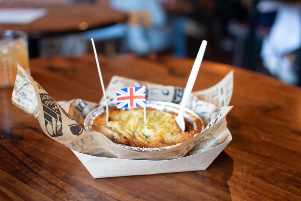 Brit Boy Street Food Pies cooked and served for a customer at a pop up in Kanas City