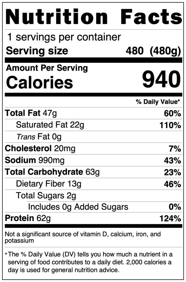 Brisket Bean Nutrition Facts