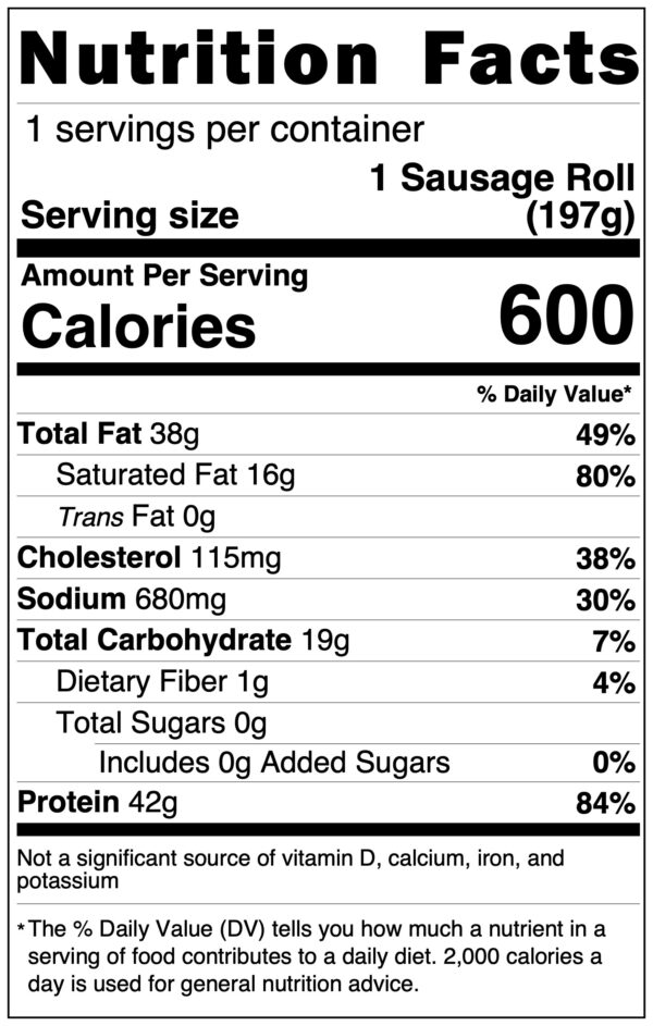 Sausage Roll (Spicy) Nutrition Facts