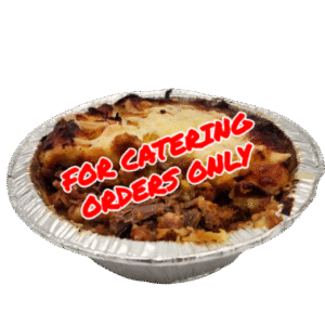 Brisket & Bean Pies with a For Catering Orders Only notice
