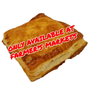 Brit Boy Birria Pasty with an Only Available At Farmer's Markets notice