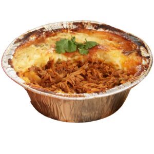 Brit Boy Birria Pie cooked and ready to eat with a transparent background